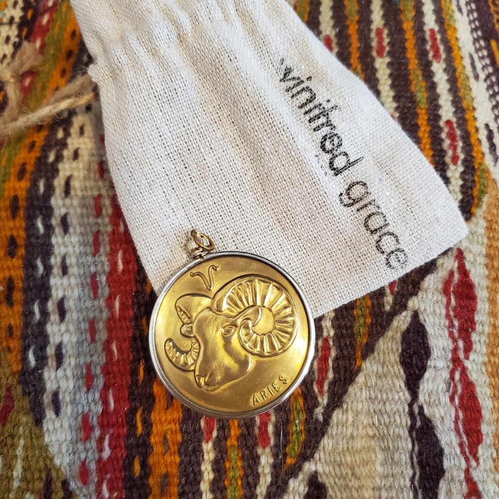 Oversized vintage zodiac charm